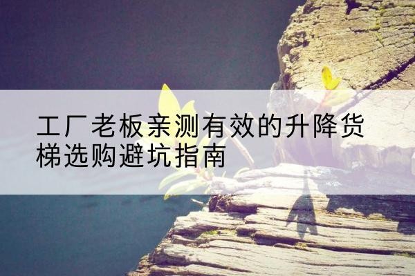 乐安升降货梯怎么选-工厂老板亲测有效的升降货梯选购避坑指南