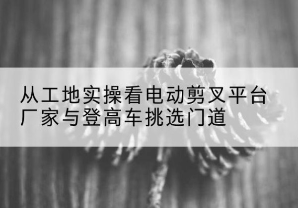 乐安电动剪叉升降平台厂家-从工地实操看电动剪叉平台厂家与登高车挑选门道