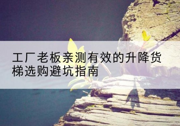 乐安升降货梯怎么选-工厂老板亲测有效的升降货梯选购避坑指南